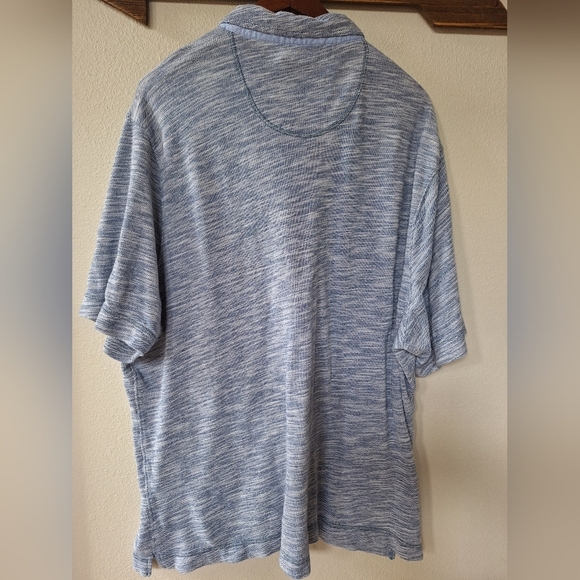32 Bar Blues Mens Short Sleeve Polo Shirt. Blue/White Heathered. Size XXL - Picture 8 of 8